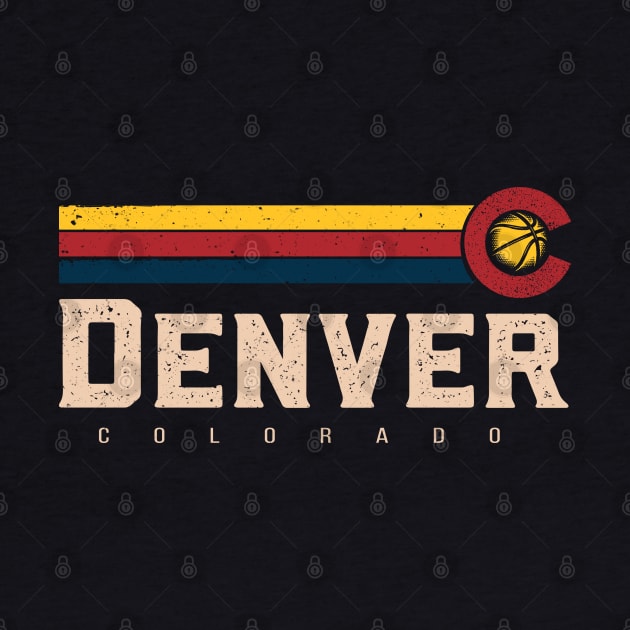 Denver Colorado Basketball - Vintage B-ball Denver by Dailygrind